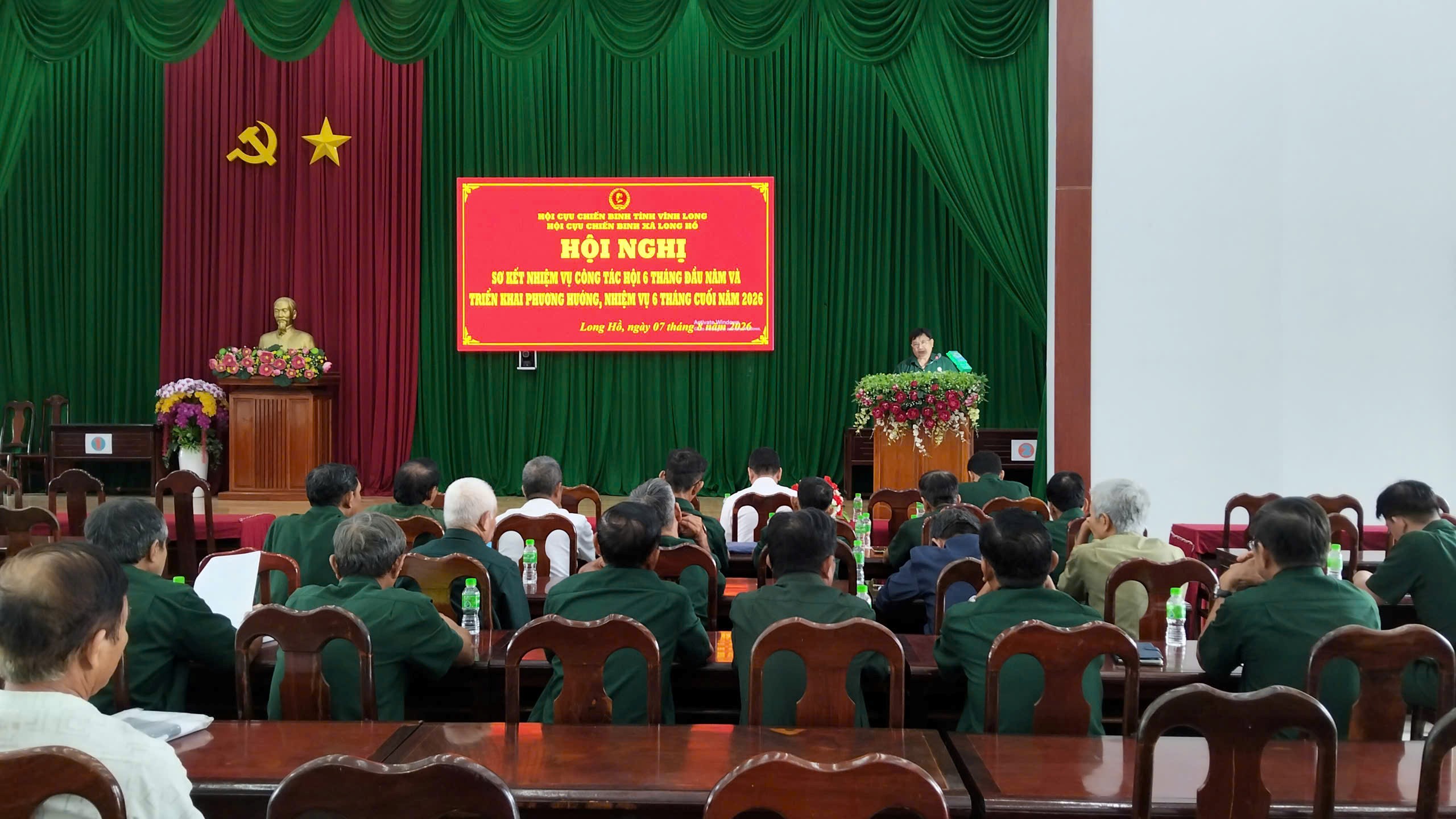 Hội Cựu Chiến binh xã Long Hồ tổ chức hội nghị sơ kết công tác Hội 6 tháng đầu năm 2026