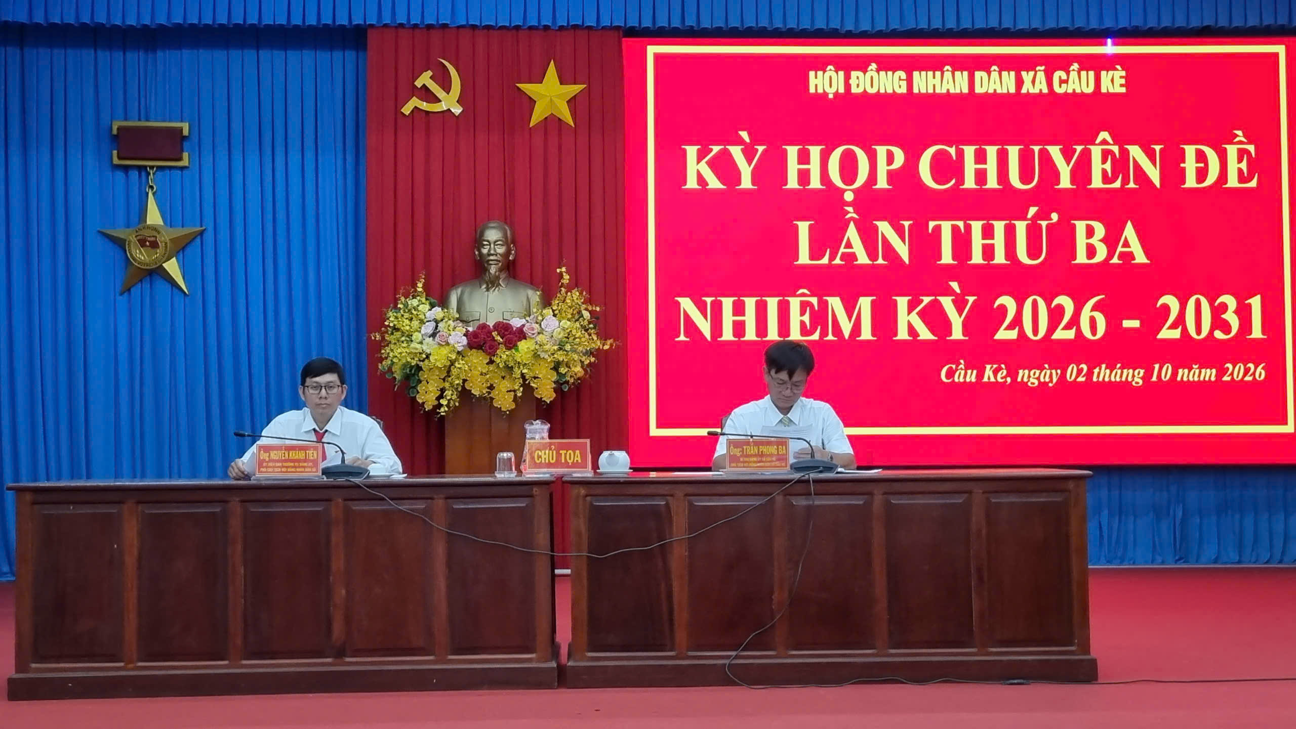 HĐND xã Cầu Kè khóa II, nhiệm kỳ 2026 - 2031 tổ chức kỳ họp Chuyên đề lần thứ Ba
