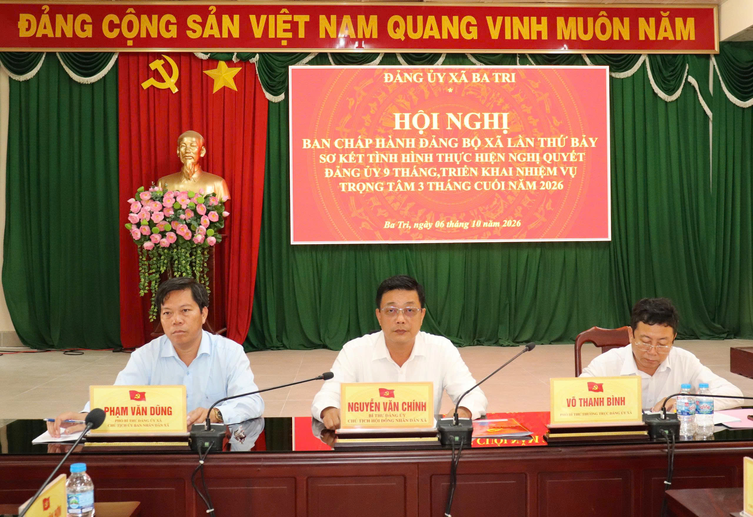 Ba Tri sơ kết Nghị quyết 9 tháng đầu năm 2026